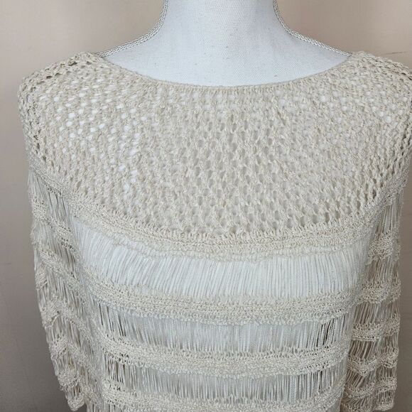 Anthropologie Greylin Knitted Poncho Top. Cream. Sz Sm - Picture 3 of 11
